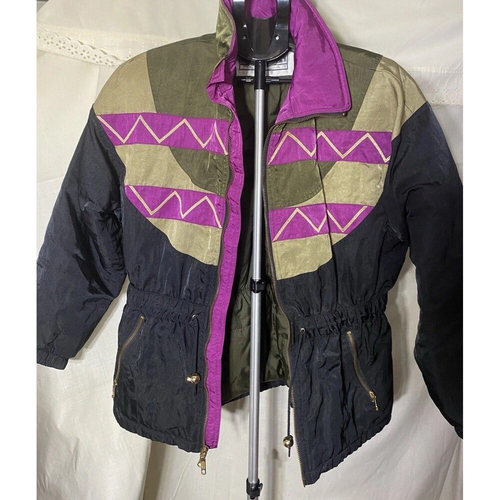 Vintage Fera Ski Jacket Womens 10 Retro 80s 90s Colorblock Puffer Nice!